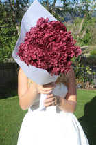 Preserved Burgundy Hydrangea Stem